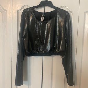 Torrid curve shimmer long sleeve bralette